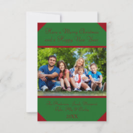 Burgundy y Hunter Photo - Tarjeta de Navidades 3x5