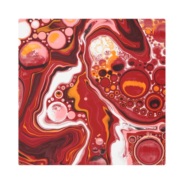 Burgunos y blanco arte digital fluido (Anverso)