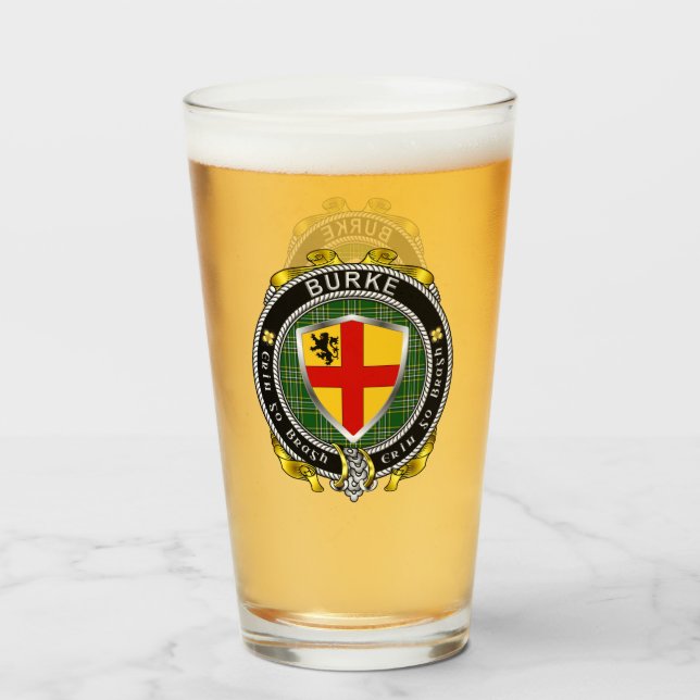 Burke Irish Shield Beer Glass (Anverso (lleno))