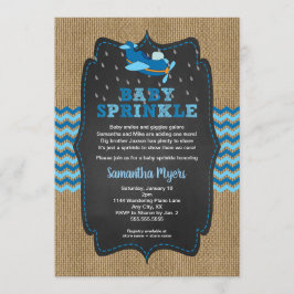 Burlap Airplanos Invitación a un niño espolvoroso