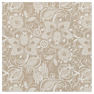 Burlap Beige suave y tela de encaje