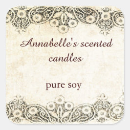 Burlap con pegatina de velas de encaje vintage