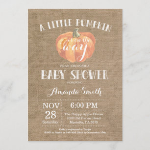 Burlap de la invitación de Baby Shower a la caída 