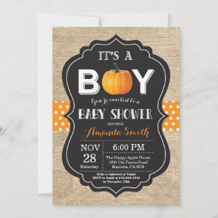 Burlap de la tarjeta de invitación Baby Shower de 
