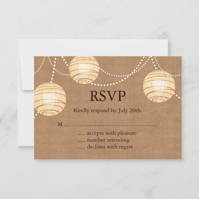Burlap Fiesta Lanterns RSVP (Anverso)