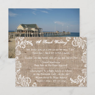 Burlap & Lace - Invitación a la boda 3x5