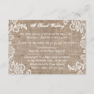 Burlap & Lace - Invitación a la boda 3x5