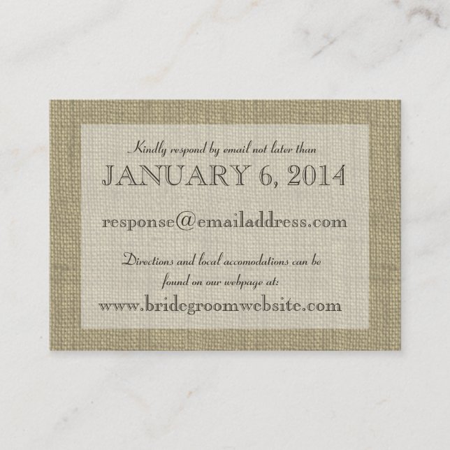 Burlap Look Insertar tarjeta (Anverso)