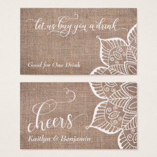 Burlap & Mandala con guión, entradas para bebidas