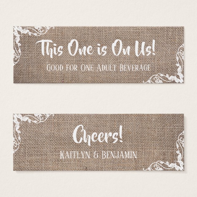 Burlap & Ornate Corners con Script, Entradas para  (Anverso y reverso)