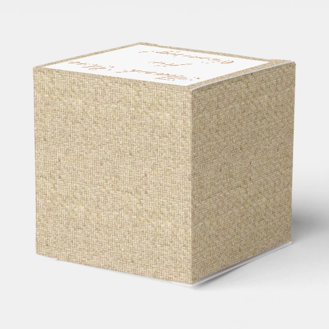Burlap patrón de lienzo simple caja de favores de  (Reverso Costado)