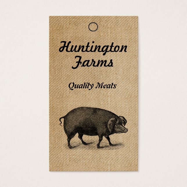 Burlap Pig and Meat Procduct Tag (Frente)