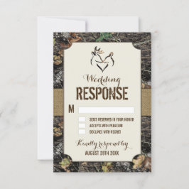 Burlap Rústico + Tarjetas RSVP de Camo de Caza de 