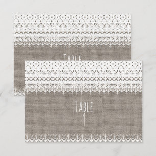 Burlap Rústico y Elegante Número de Mesa Boda de e