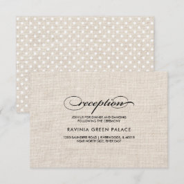 Burlap Textura Polka Dot Pattern Tarjeta de recepc