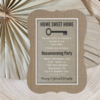 Burlap, una invitación a una fiesta para calentar 
