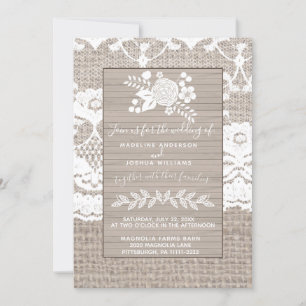 Burlap Y La Invitación A La Boda De Lace, Boda Rús