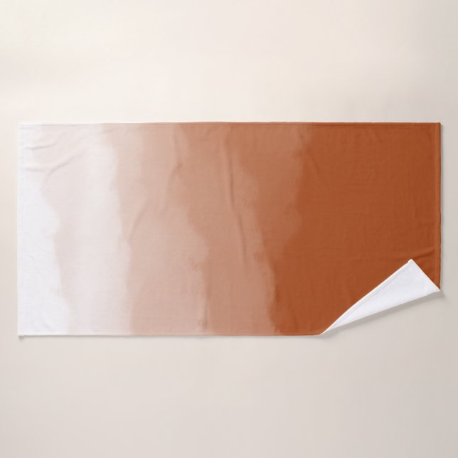  Burnt Orange Watercolor Ombre Bath Mat (Toalla de baño)