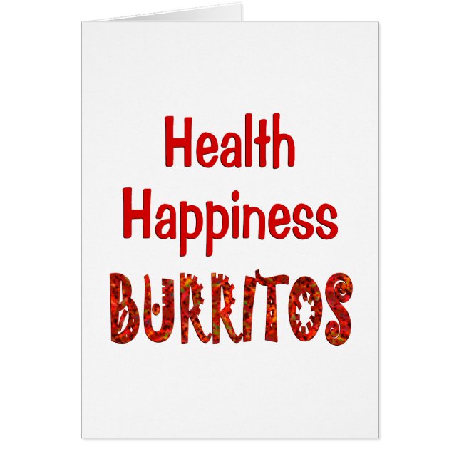 Burritos de la felicidad de la salud (Frente)
