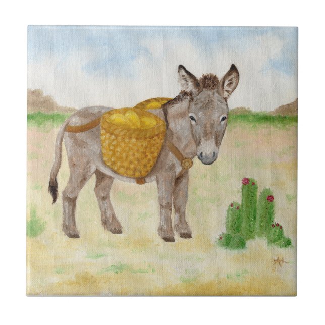 Burro con la teja de la cesta (Frente)