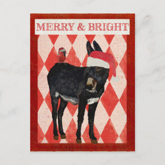 BURRO del AÑIL y postal CARDINAL del NAVIDAD