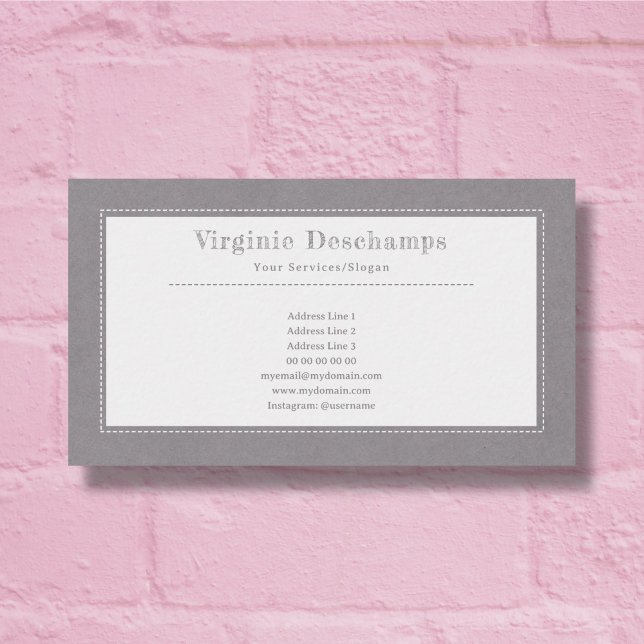 Burro gris y tarjeta de visita Minimalista rusa (Rustic Gray Business Card)