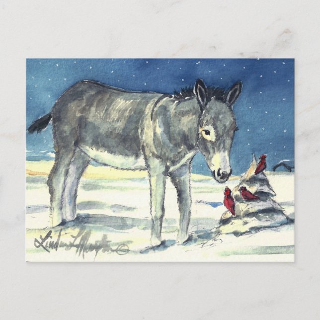 Burro para la postal del navidad (Anverso)