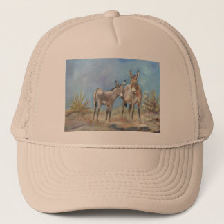 Burros de Oatman en el gorra del camionero