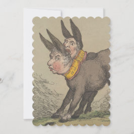 Burros - Tamaño plano de la invitación 12,7 cm x 1