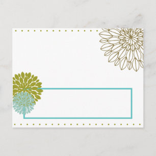 Burst floral de la tarjeta de lugar grabable
