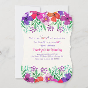 Burst of Color Birthday Party Invitación