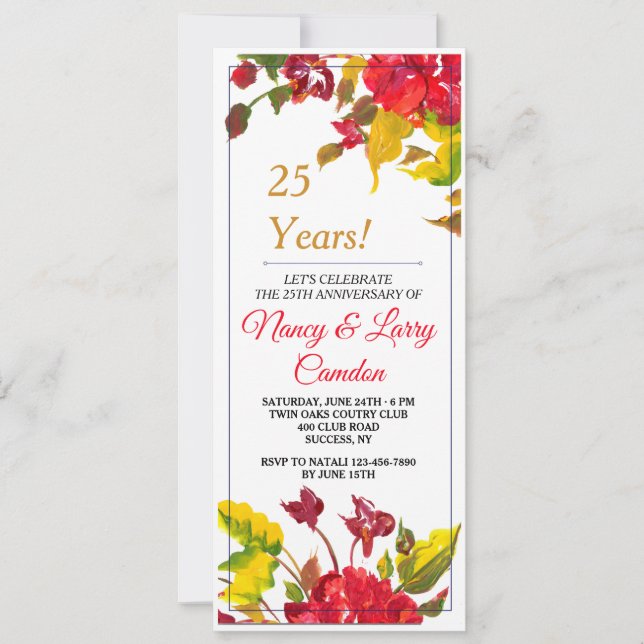 Burst of Red 2 Invitación (Anverso)