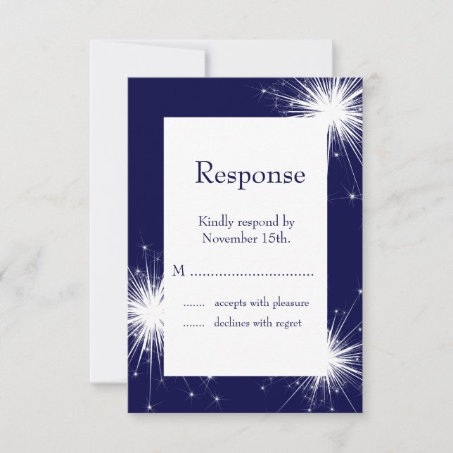 Burst of Sparkles RSVP (azul) (Anverso)