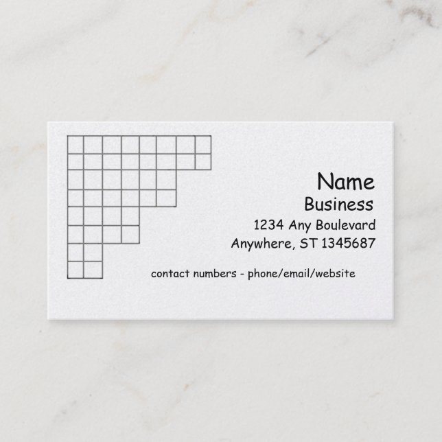 Bus. Tarjeta - Cuadrícula de esquina (Anverso)