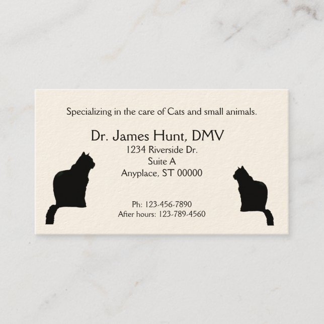 Bus. Tarjeta - Veterinario - Gato (Anverso)