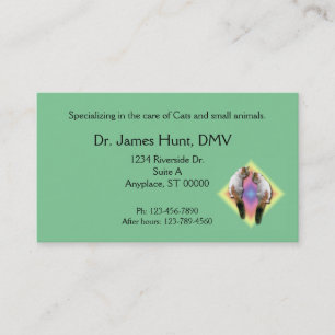 Bus. Tarjeta - Veterinario - Gatos con diamantes d