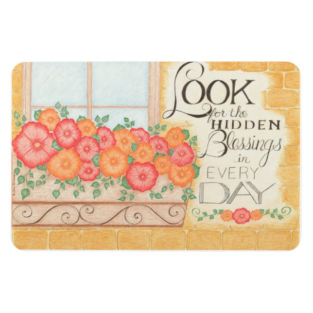 Busca las Bendiciones Ocultas  Imán de 4" x 6" (Horizontal)