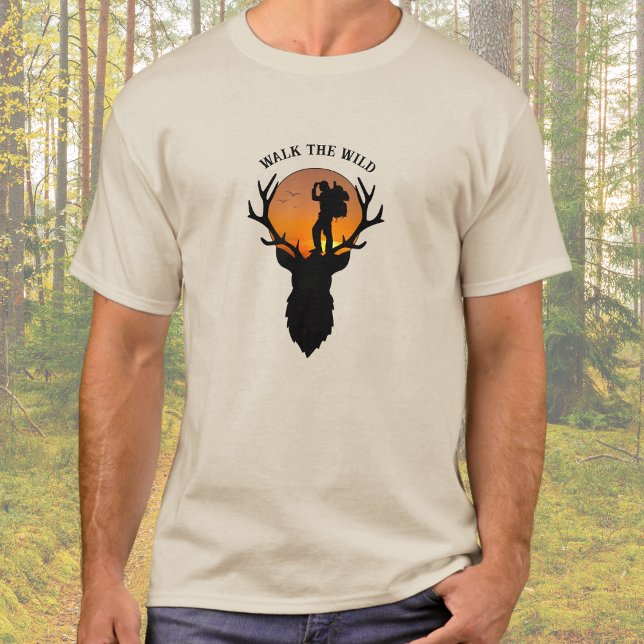 Buscador de la Cumbre Camina por la camiseta de lo (Summit Seeker Walk the Wild Hiking Men's T-shirt)