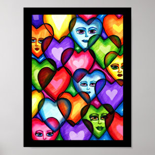 Buscando amor Resumen corazones arte original