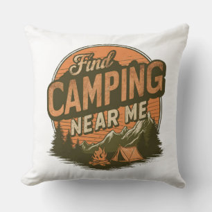 Buscar camping cerca de mí - Cojín decorativo de c