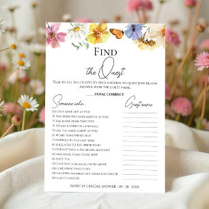 Buscar El Invitado   Tarjeta de juego Boho Bridal 