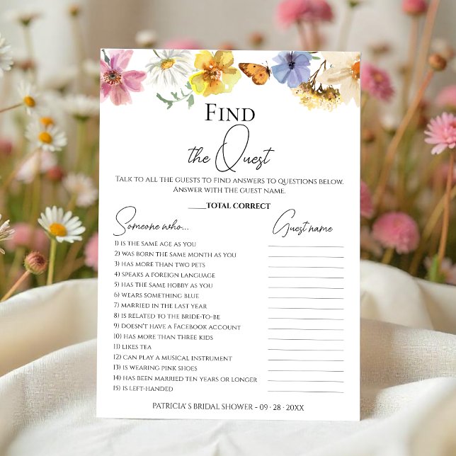 Buscar El Invitado | Tarjeta de juego Boho Bridal  (Subido por el creador)