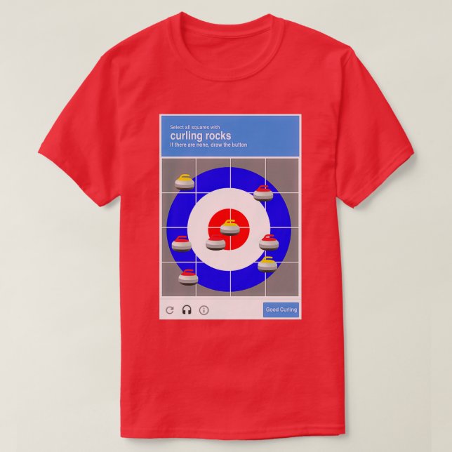 Buscar la camiseta de las rocas curling (Diseño del anverso)