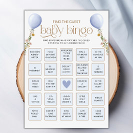 Buscar la tarjeta de juego Baby Shower de globo az