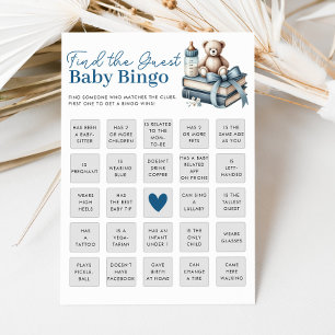 Buscar la tarjeta de juego de bingo Baby Shower de