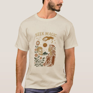 Buscar Magia – Camiseta Vintage Mística de Cráneo