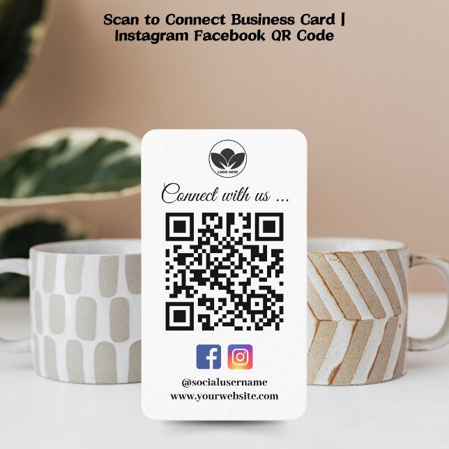 Buscar para conectar la tarjeta de presentación |  (instagram facebook qr code social media business card scan to connect)