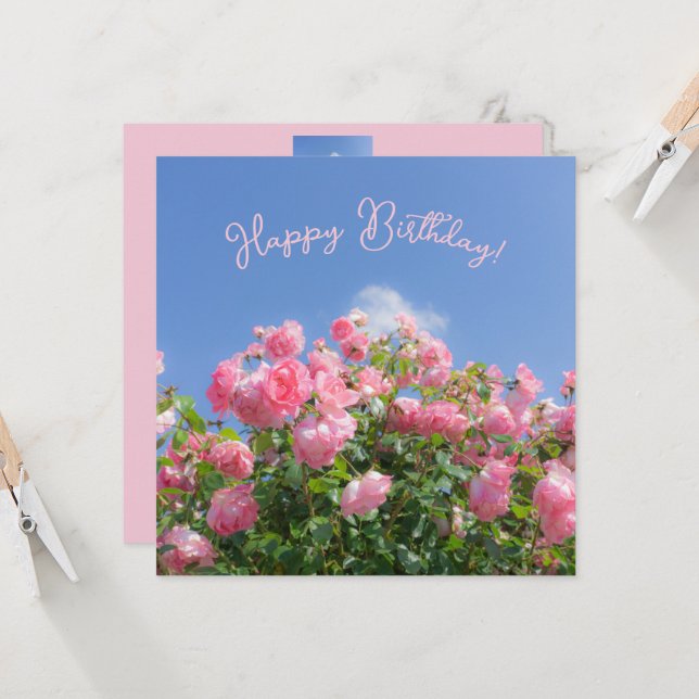 Buses rosados bajo cielo azul, personalizado (Anverso/Reverso In Situ)