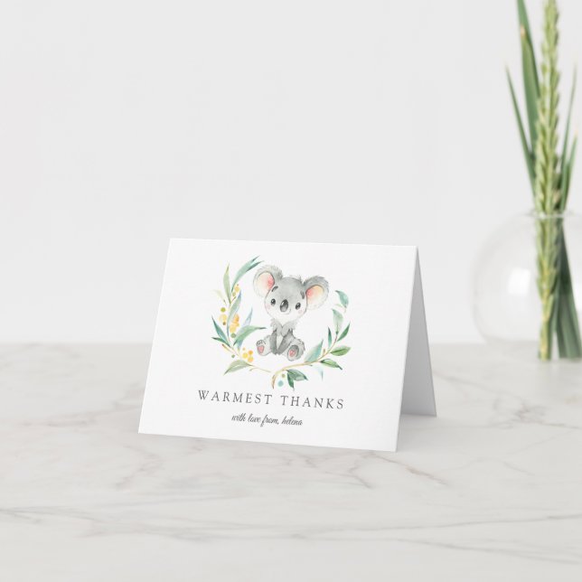 Bush Baby Koala Tarjetas de agradecimiento persona (Anverso)