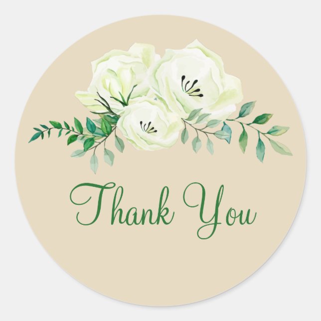 Business Floral Gracias Pegatinas (Anverso)